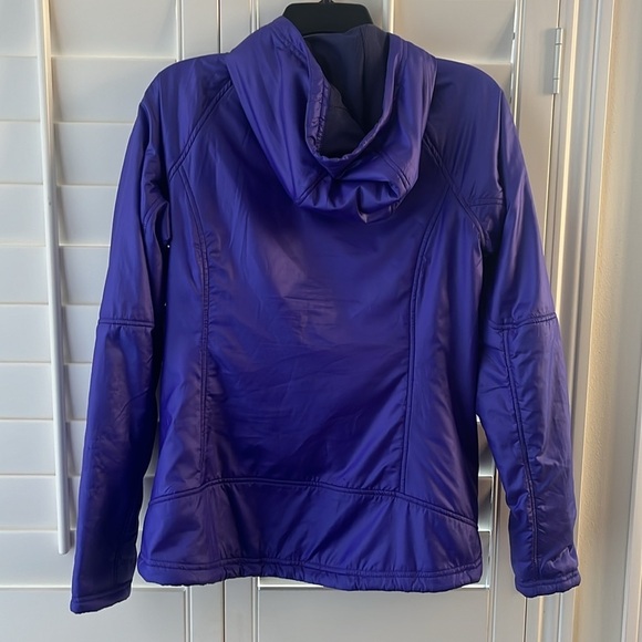 REI WOMENS PURPLE JACKET POLARTEC PERTEX NYLON POLYESTER FULL ZIP HOODED Size S - Picture 2 of 8